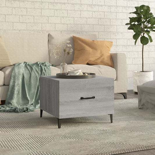 Tavolino da Salotto Gambe in Metallo Grigio Sonoma 50x50x40 cm | homemem39