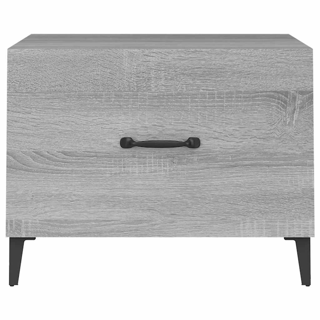 Tavolini Salotto Gambe in Metallo 2pz Grigio Sonoma 50x50x40 cm