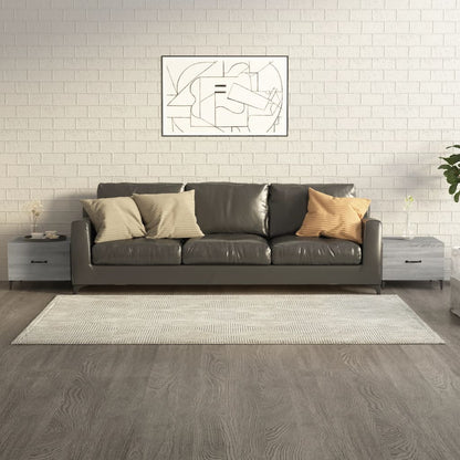 Tavolini Salotto Gambe in Metallo 2pz Grigio Sonoma 50x50x40 cm | homemem39