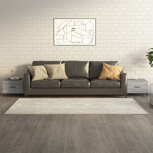 Tavolini Salotto Gambe in Metallo 2pz Grigio Sonoma 50x50x40 cm | homemem39