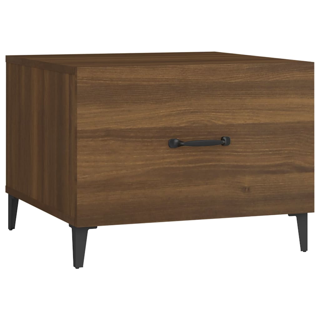 Tavolini Salotto Gambe in Metallo 2pz Rovere Marrone 50x50x40cm | homemem39