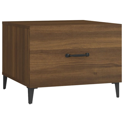 Tavolini Salotto Gambe in Metallo 2pz Rovere Marrone 50x50x40cm | homemem39
