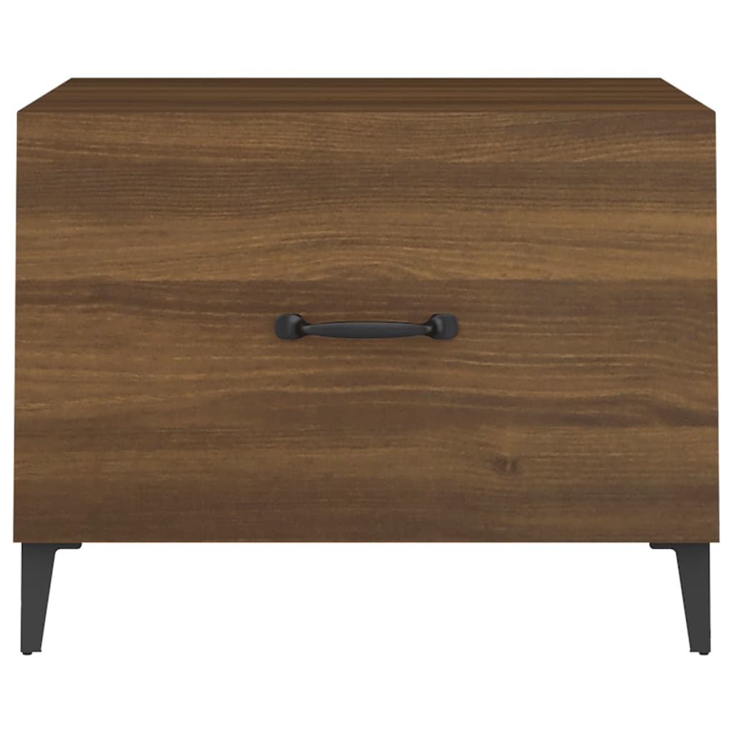 Tavolini Salotto Gambe in Metallo 2pz Rovere Marrone 50x50x40cm | homemem39