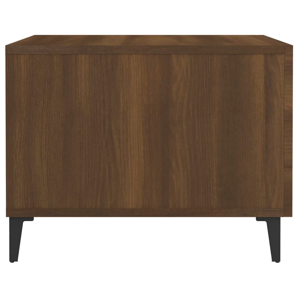 Tavolini Salotto Gambe in Metallo 2pz Rovere Marrone 50x50x40cm | homemem39
