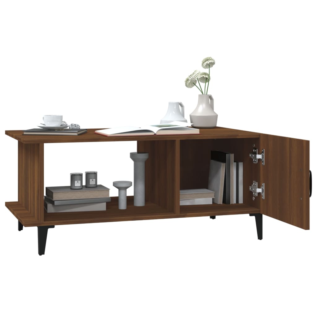 Tavolino da Salotto Rovere Marrone 90x50x40cm Legno Multistrato | homemem39