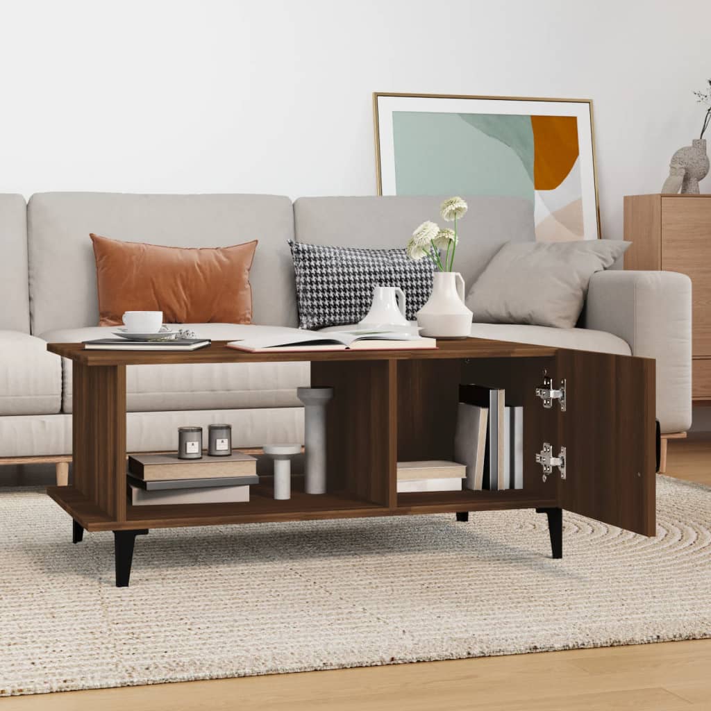 Tavolino da Salotto Rovere Marrone 90x50x40cm Legno Multistrato | homemem39