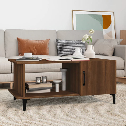 Tavolino da Salotto Rovere Marrone 90x50x40cm Legno Multistrato | homemem39