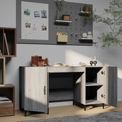 Scrivania Grigio Sonoma 140x50x75 cm in Legno Multistrato