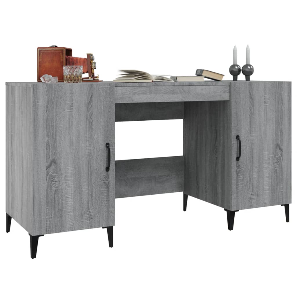 Scrivania Grigio Sonoma 140x50x75 cm in Legno Multistrato