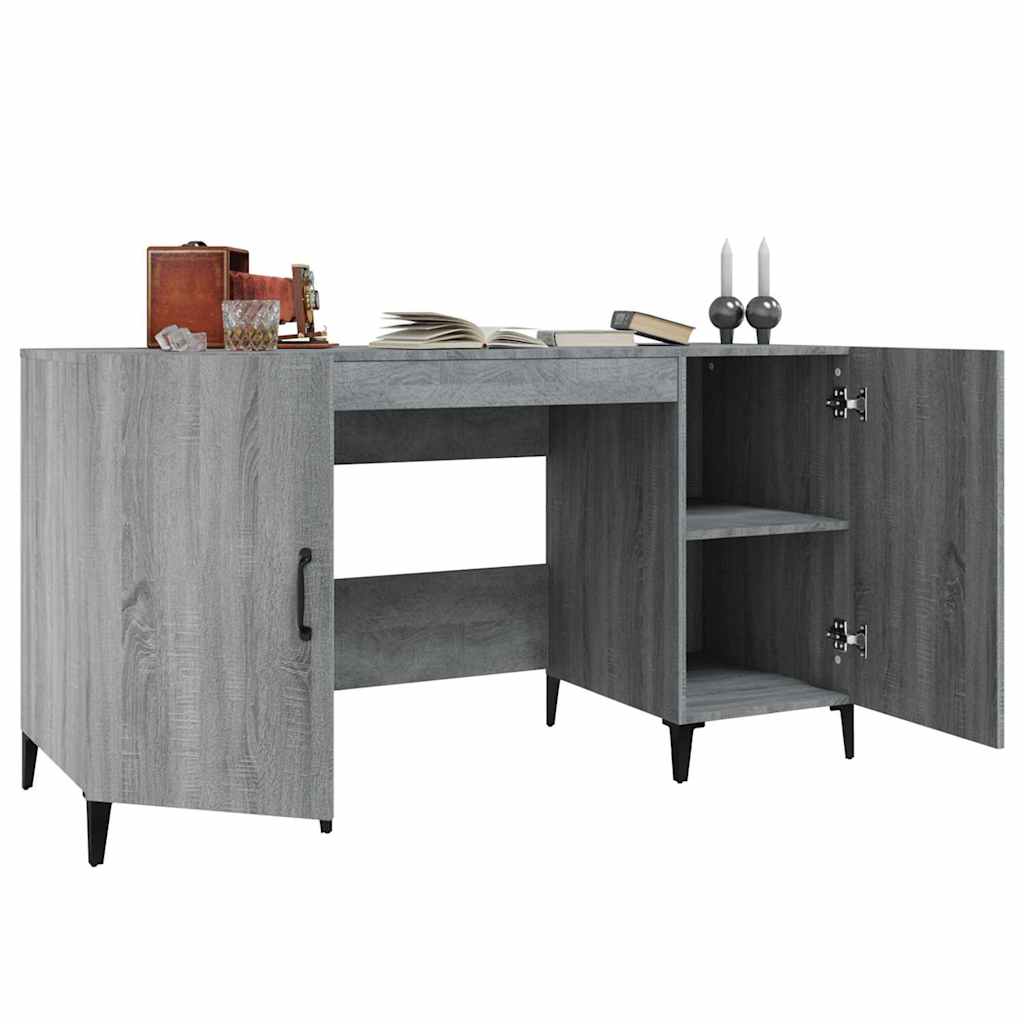Scrivania Grigio Sonoma 140x50x75 cm in Legno Multistrato