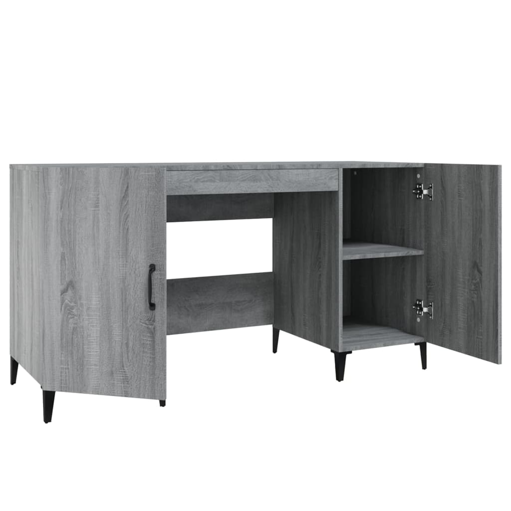 Scrivania Grigio Sonoma 140x50x75 cm in Legno Multistrato