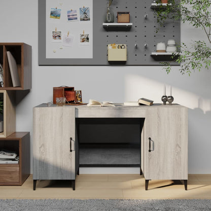 Scrivania Grigio Sonoma 140x50x75 cm in Legno Multistrato | homemem39