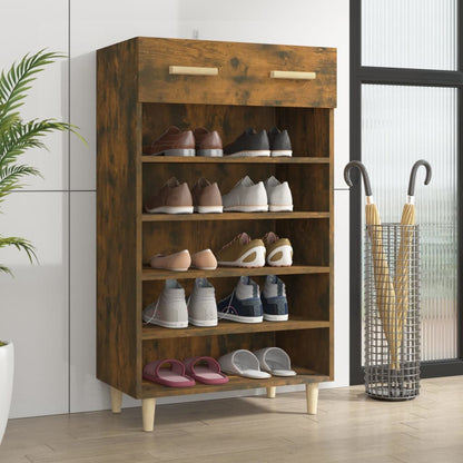 Scarpiera Rovere Fumo 60x35x105 cm in Legno Multistrato | homemem39
