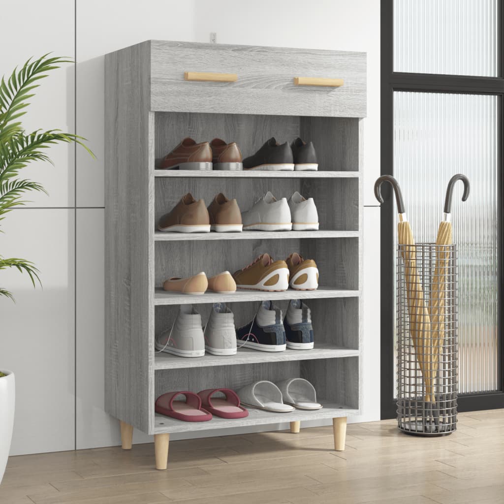 Scarpiera Grigio Sonoma 60x35x105 cm in Legno Multistrato