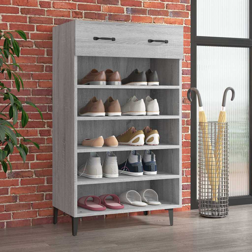Scarpiera Grigio Sonoma 60x35x105 cm in Legno Multistrato - homemem39