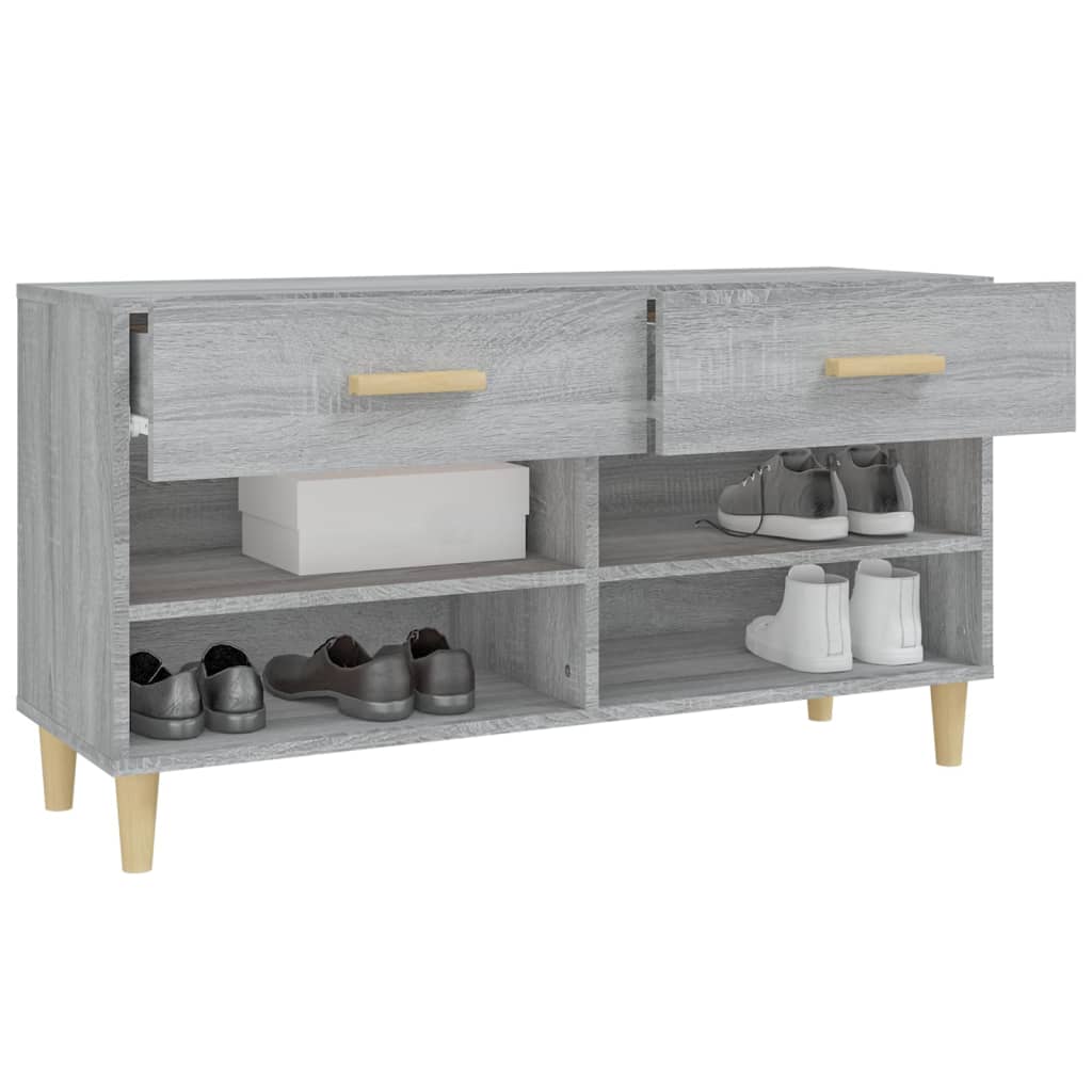 Scarpiera Grigio Sonoma 102x35x55 cm in Legno Multistrato - homemem39