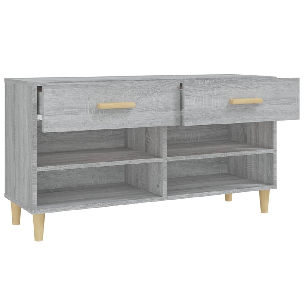 Scarpiera Grigio Sonoma 102x35x55 cm in Legno Multistrato - homemem39