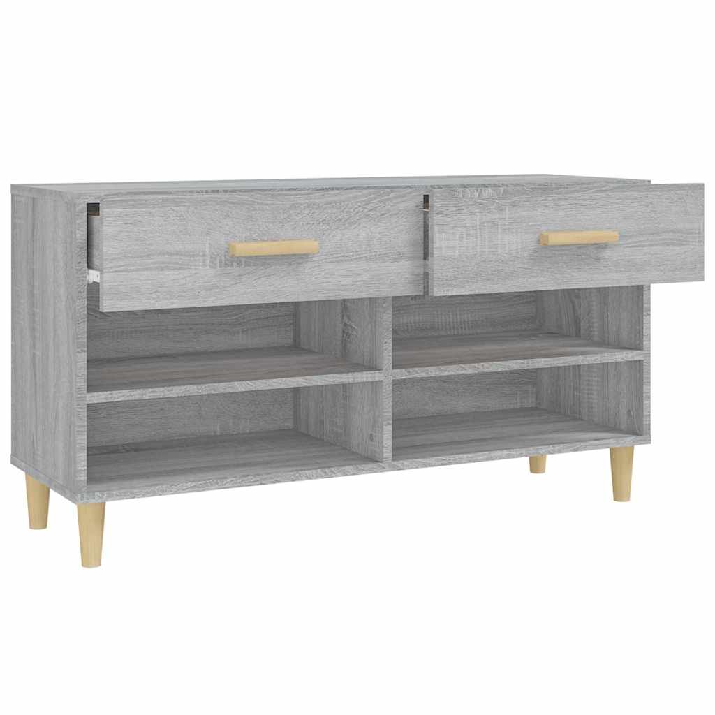 Scarpiera Grigio Sonoma 102x35x55 cm in Legno Multistrato