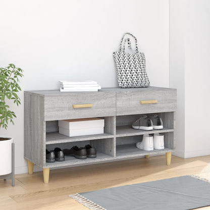 Scarpiera Grigio Sonoma 102x35x55 cm in Legno Multistrato - homemem39