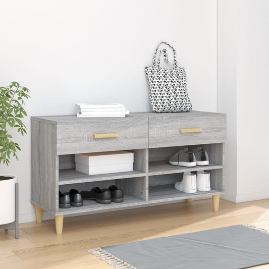Scarpiera Grigio Sonoma 102x35x55 cm in Legno Multistrato - homemem39