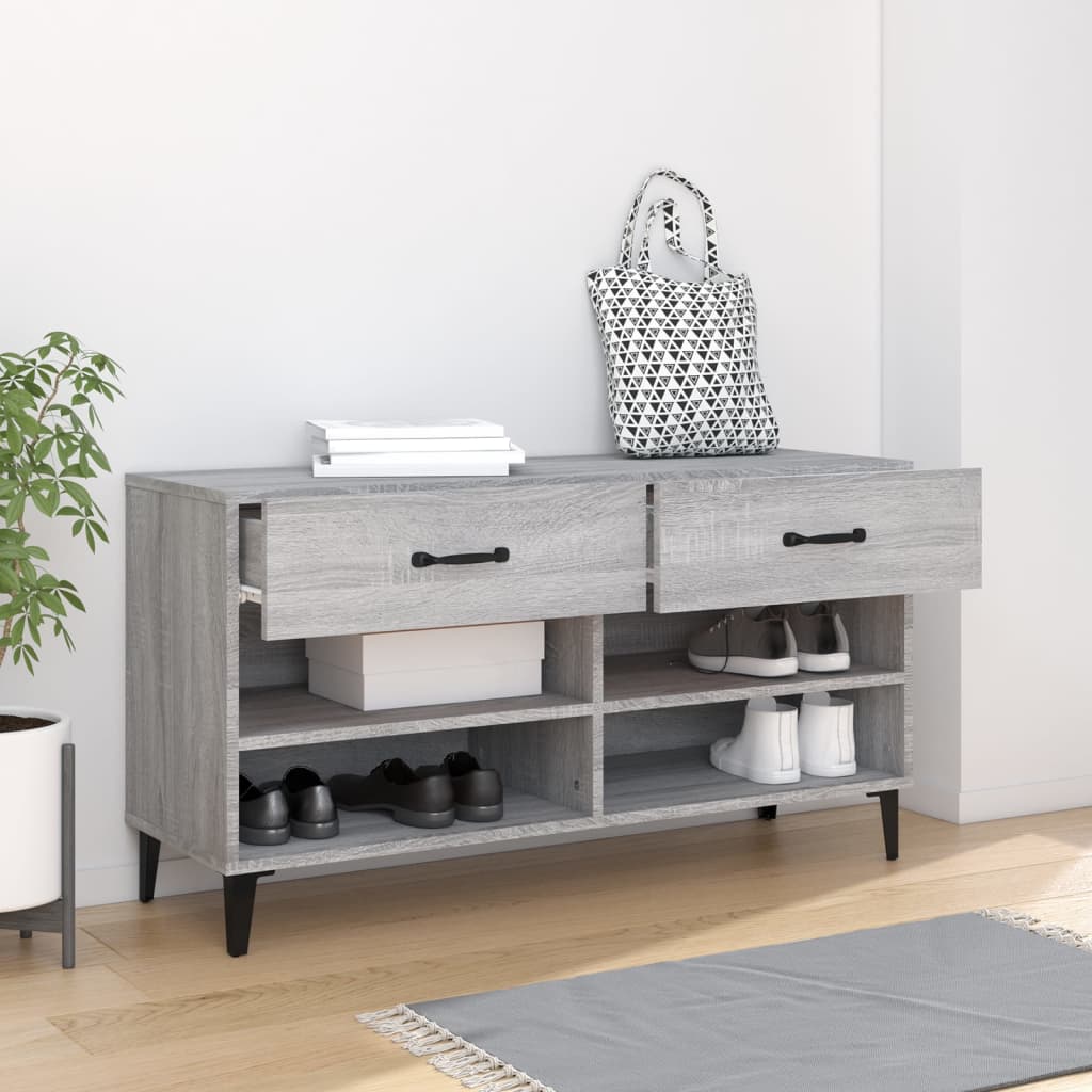 Scarpiera Grigio Sonoma 102x35x55 cm in Legno Multistrato - homemem39