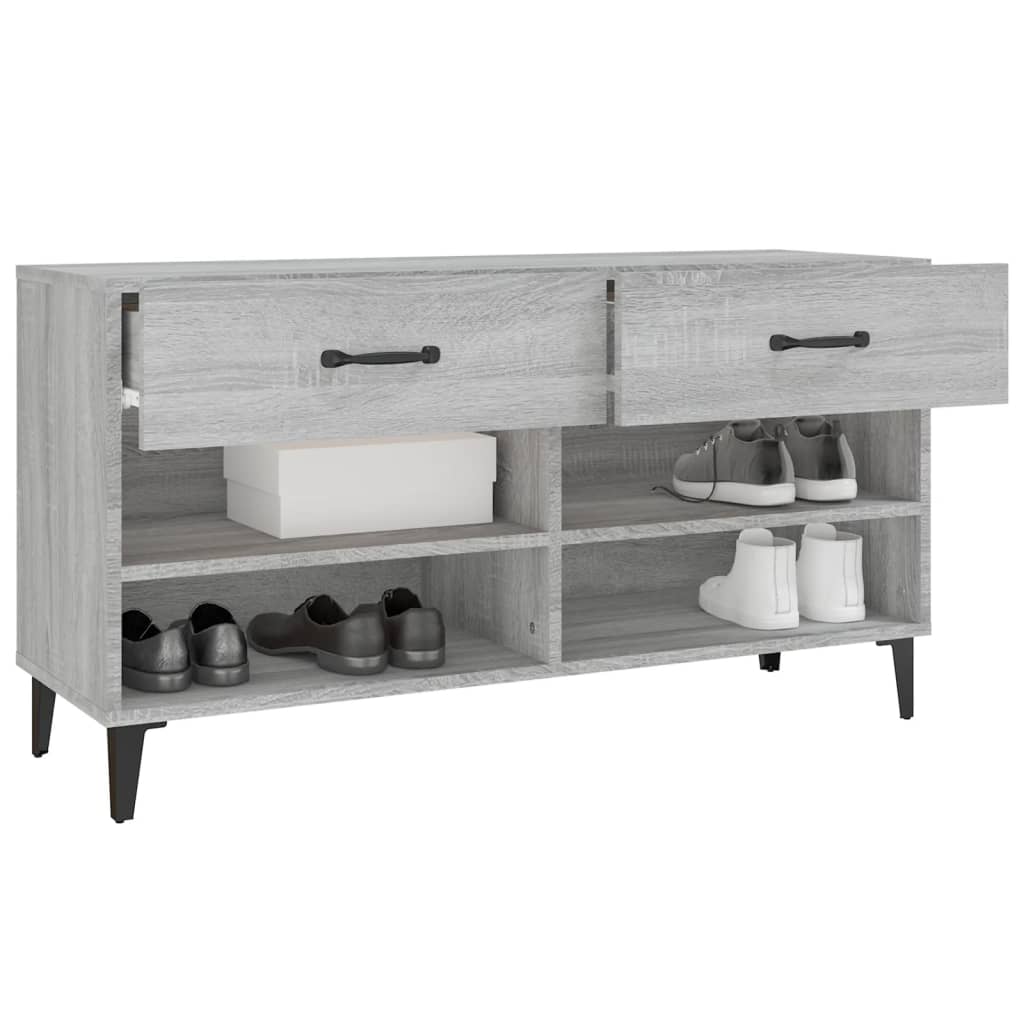 Scarpiera Grigio Sonoma 102x35x55 cm in Legno Multistrato - homemem39