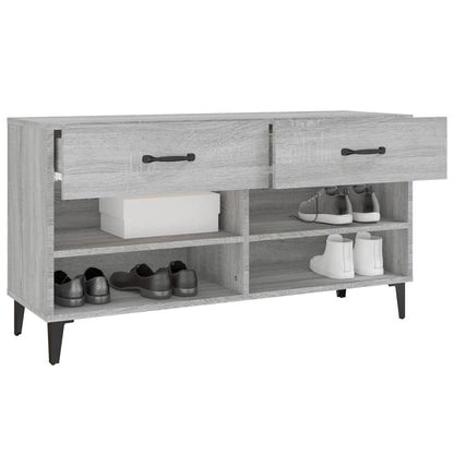 Scarpiera Grigio Sonoma 102x35x55 cm in Legno Multistrato - homemem39