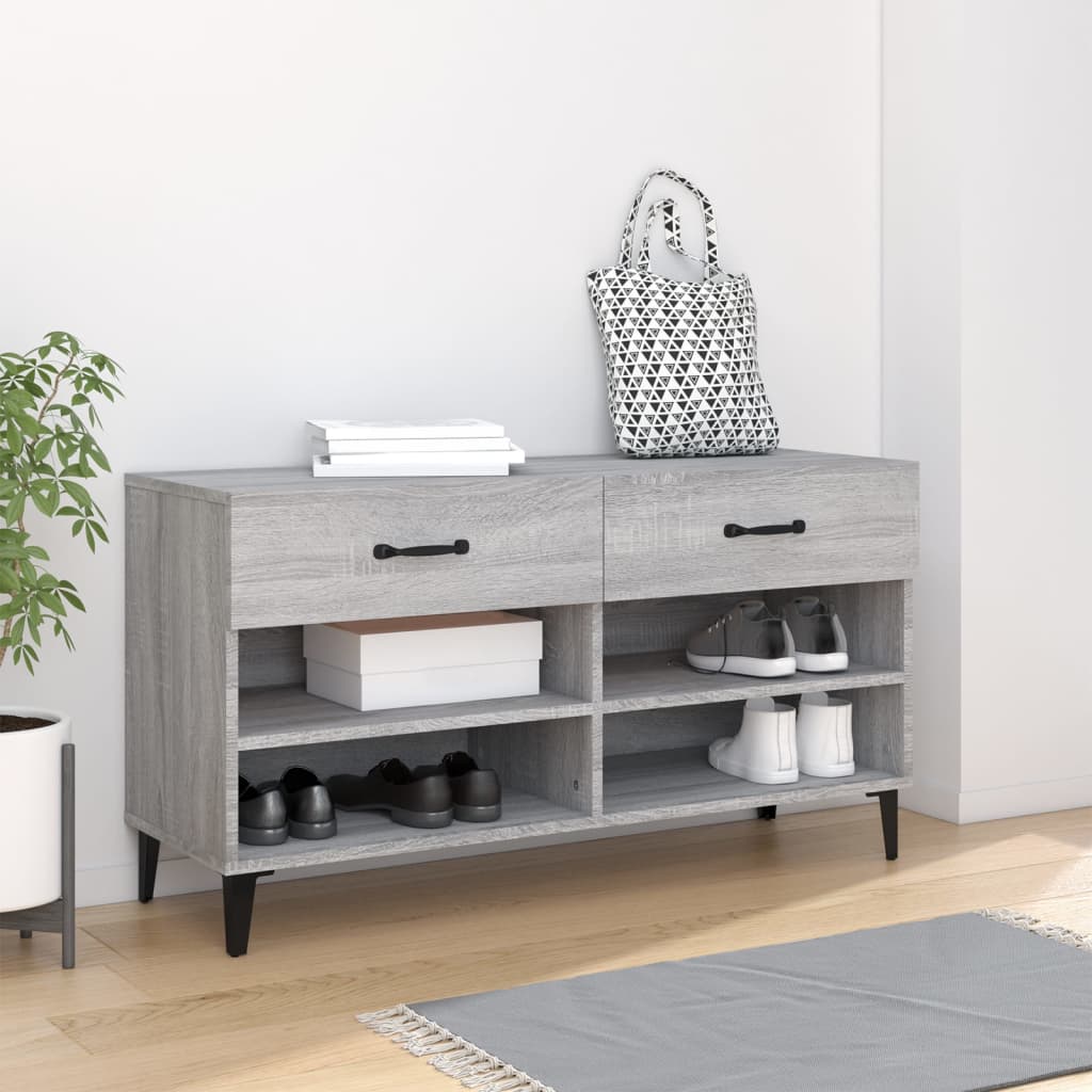 Scarpiera Grigio Sonoma 102x35x55 cm in Legno Multistrato - homemem39