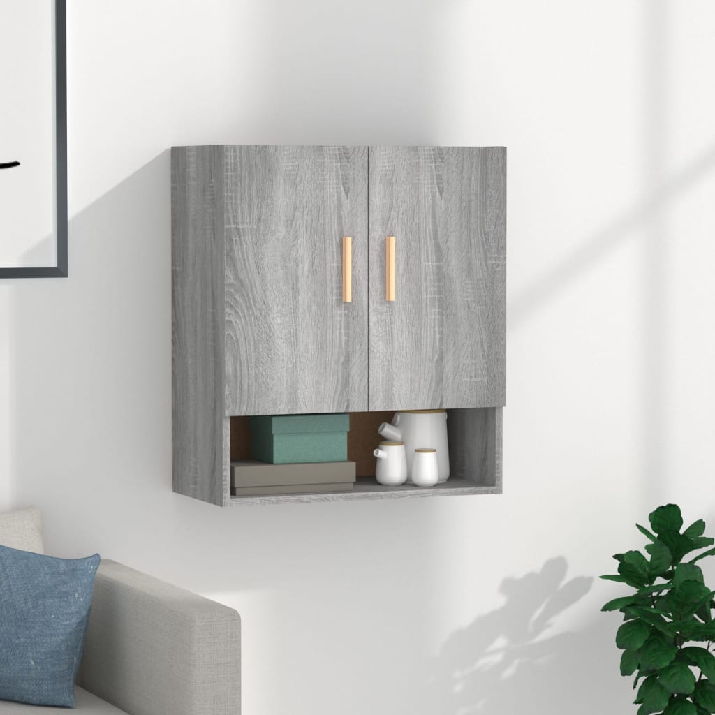 Armadietto a Muro Grigio Sonoma 60x31x70cm in Legno Multistrato | homemem39