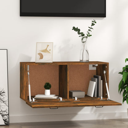 Mobile a Parete Rovere Fumo 80x36,5x35 cm in Legno Multistrato | homemem39