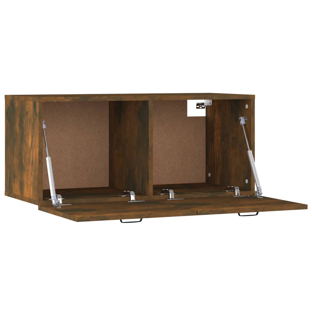Mobile a Parete Rovere Fumo 80x36,5x35 cm in Legno Multistrato | homemem39