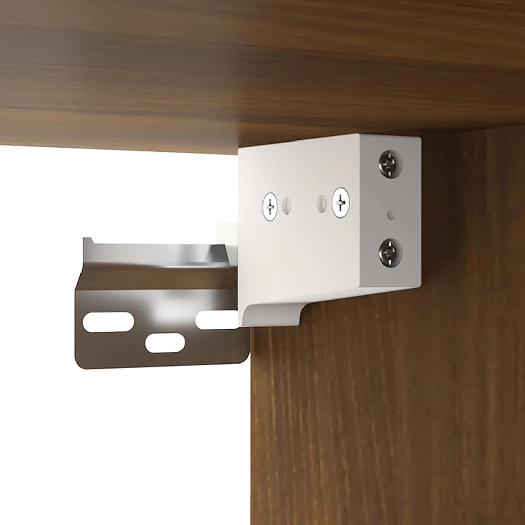 Mobile a Specchio con LED Rovere Marrone 76x15x55 cm | homemem39