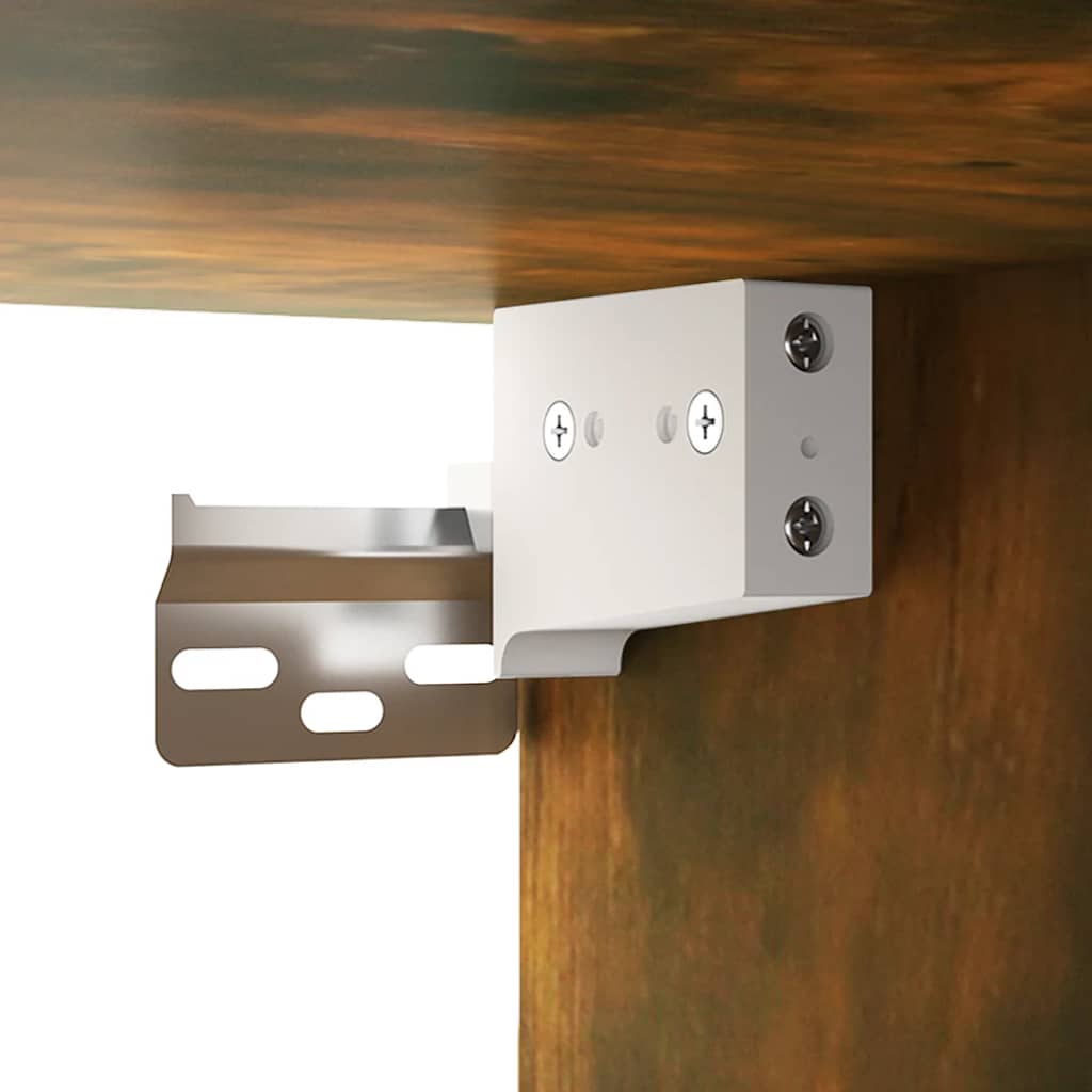 Mobile a Specchio con LED Rovere Fumo 91x15x76,5 cm | homemem39
