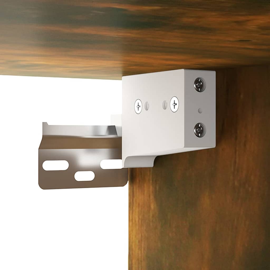 Mobile a Specchio con LED Rovere Fumo 91x15x76,5 cm