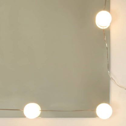 Mobile a Specchio con LED Rovere Fumo 70x16,5x60 cm