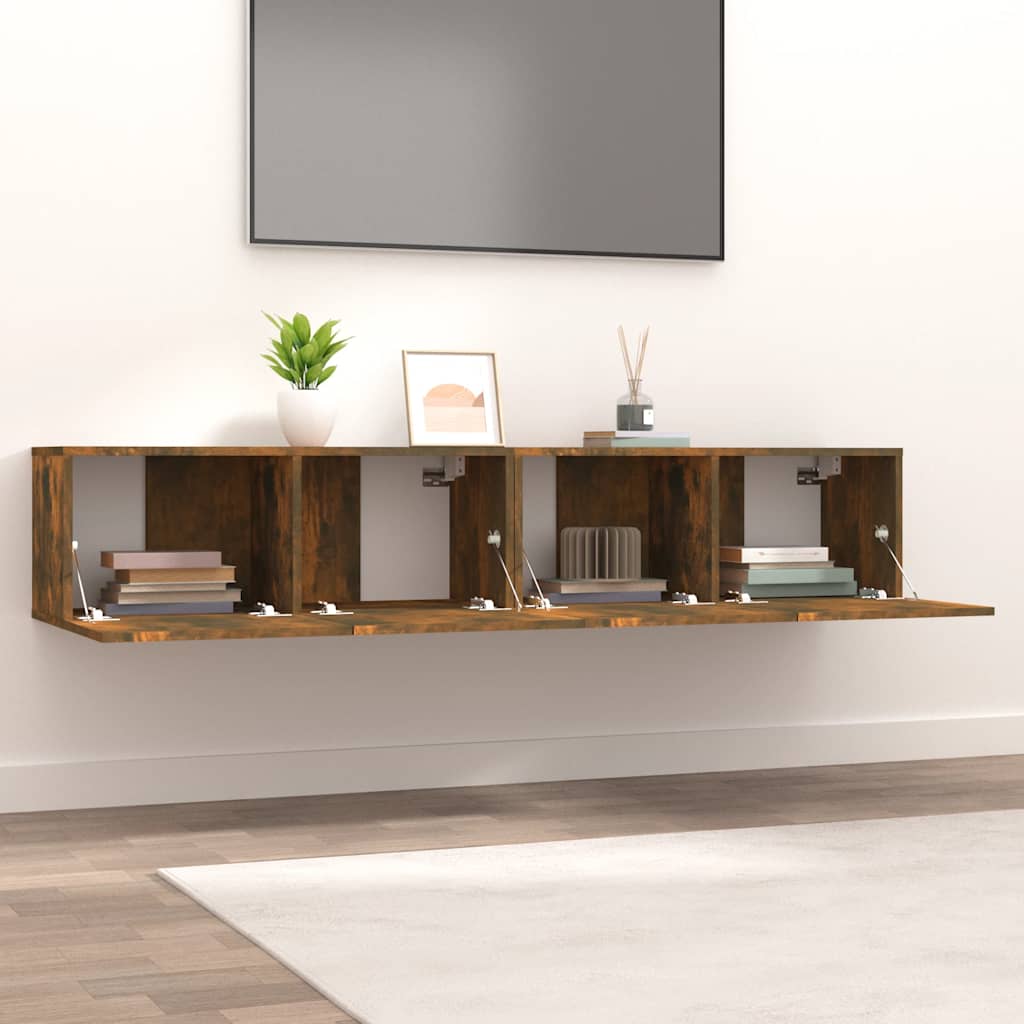 Mobili TV 2 pz Rovere Fumo 80x30x30 cm Legno Multistrato - homemem39