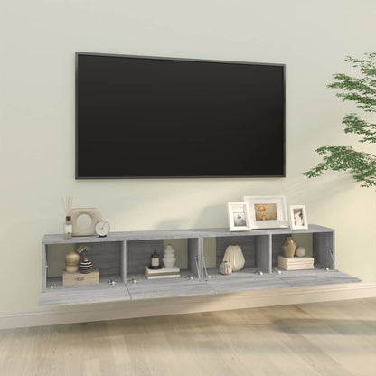 Mobili TV Muro 2pz Grigio Sonoma 100x30x30 cm Legno Multistrato - homemem39