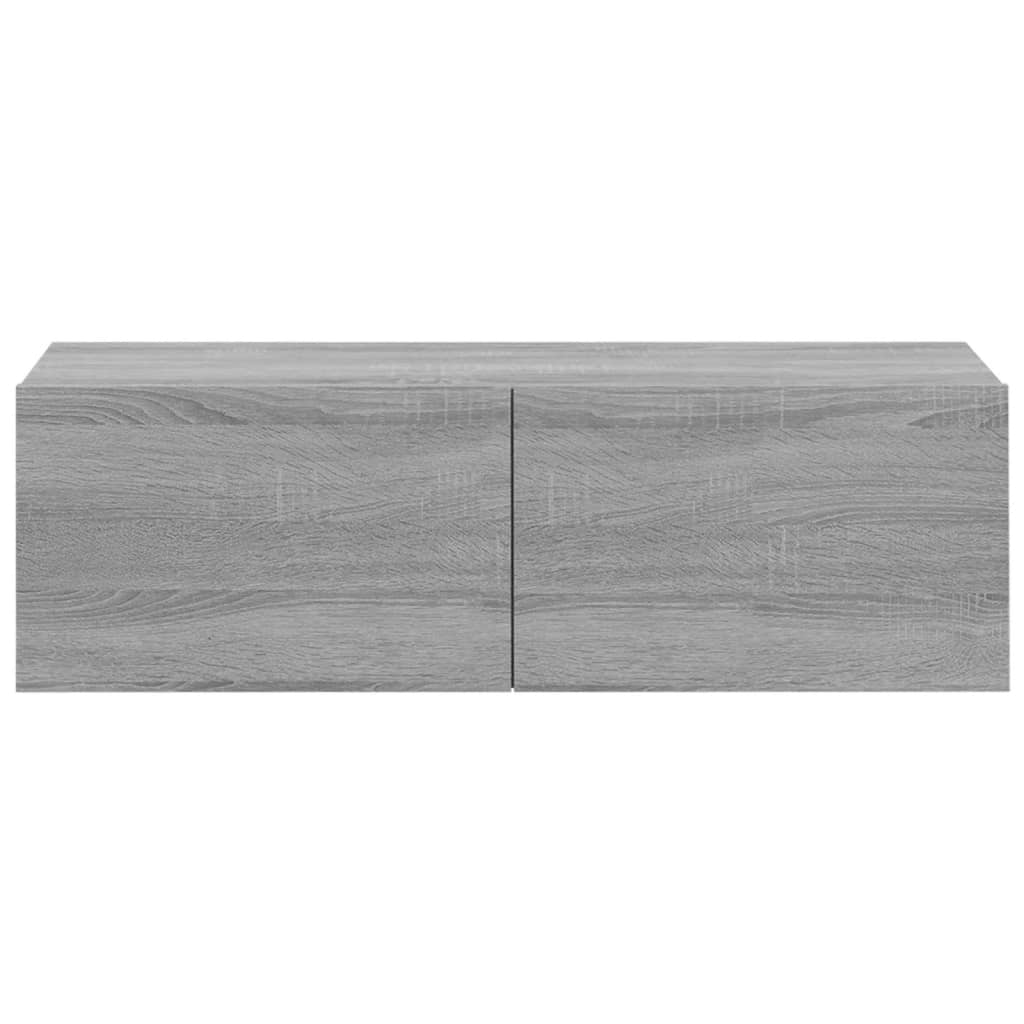 Mobili TV Muro 2pz Grigio Sonoma 100x30x30 cm Legno Multistrato - homemem39