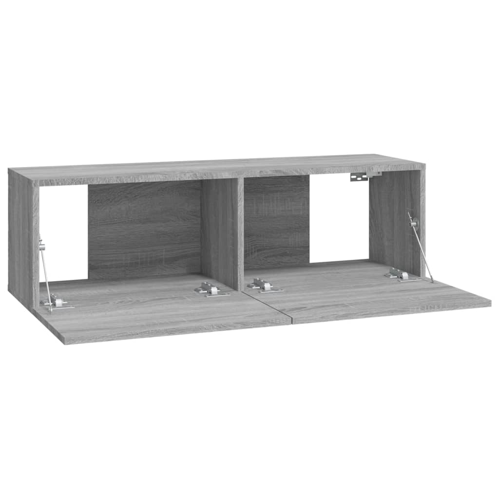 Mobili TV Muro 2pz Grigio Sonoma 100x30x30 cm Legno Multistrato - homemem39