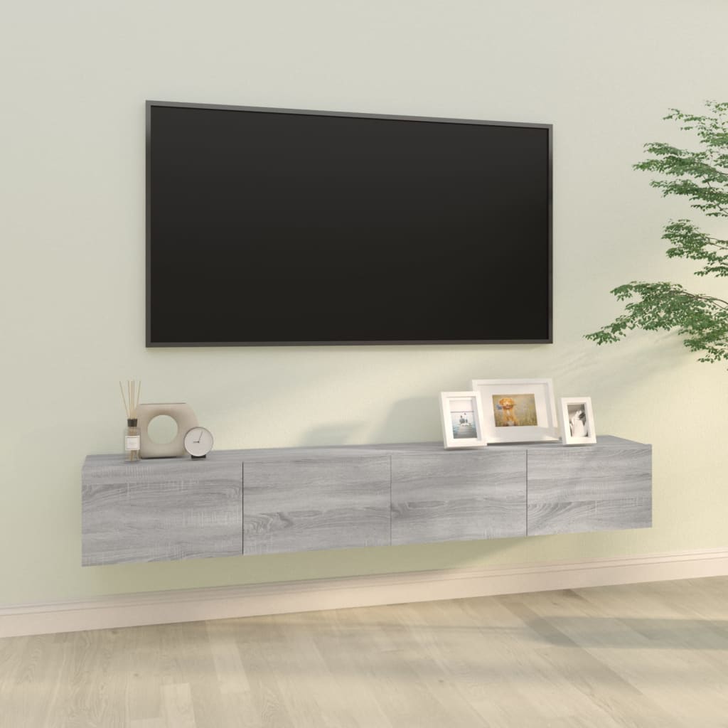 Mobili TV Muro 2pz Grigio Sonoma 100x30x30 cm Legno Multistrato - homemem39