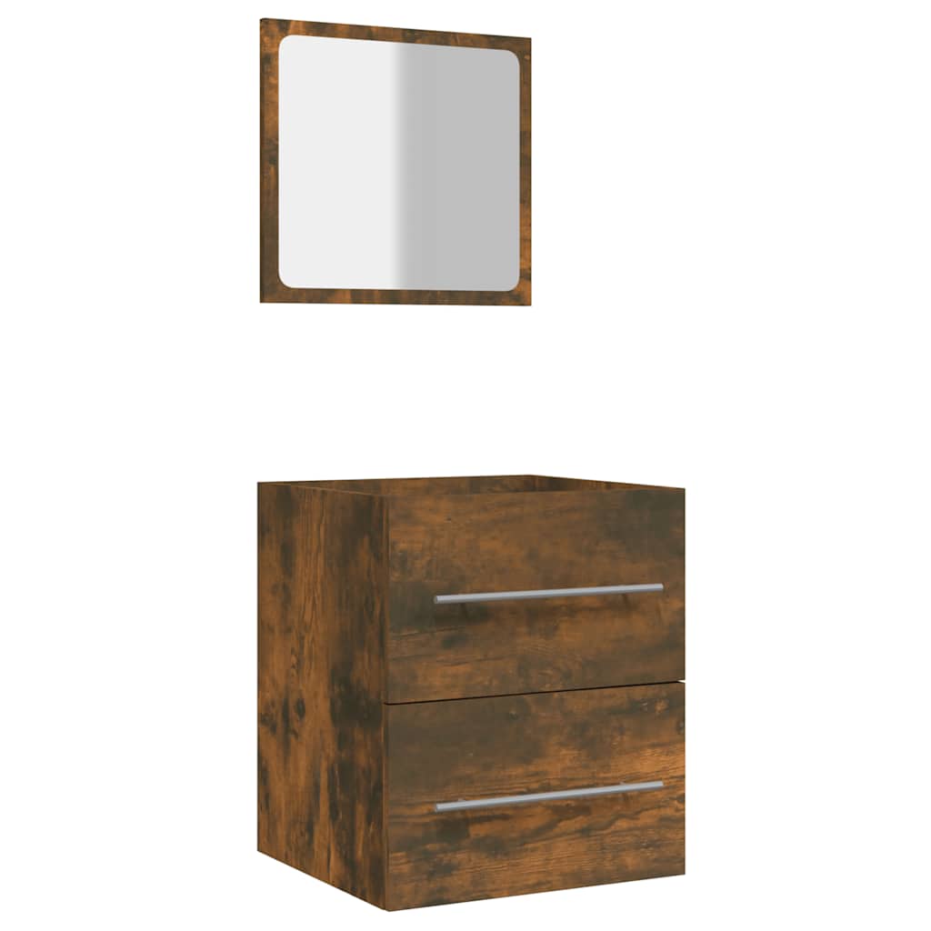 Mobile da Bagno con Specchio Rovere Fumo 41x38,5x48 cm | homemem39