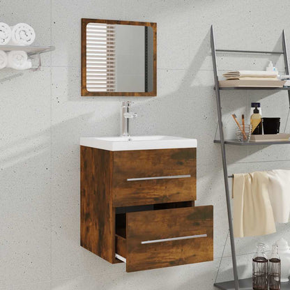 Mobile da Bagno con Specchio Rovere Fumo 41x38,5x48 cm | homemem39