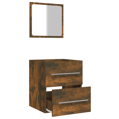 Mobile da Bagno con Specchio Rovere Fumo 41x38,5x48 cm | homemem39