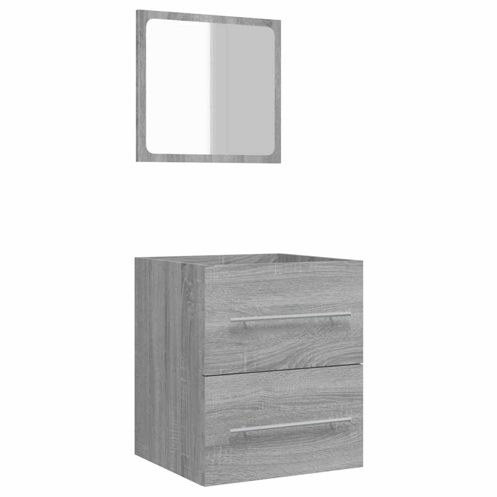 Mobile da Bagno con Specchio Grigio Sonoma 41x38,5x48 cm | homemem39