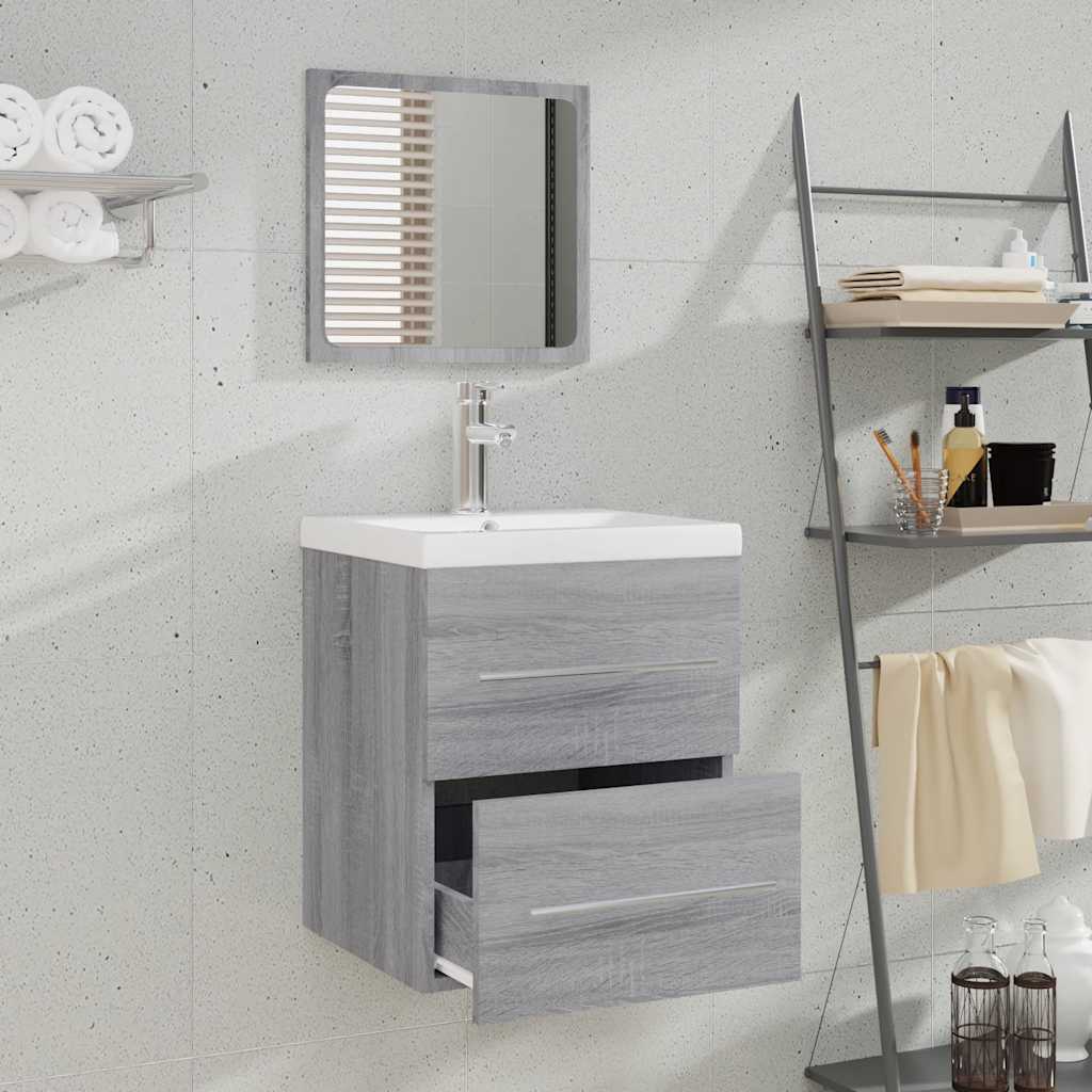 Mobile da Bagno con Specchio Grigio Sonoma 41x38,5x48 cm | homemem39