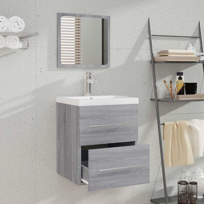 Mobile da Bagno con Specchio Grigio Sonoma 41x38,5x48 cm