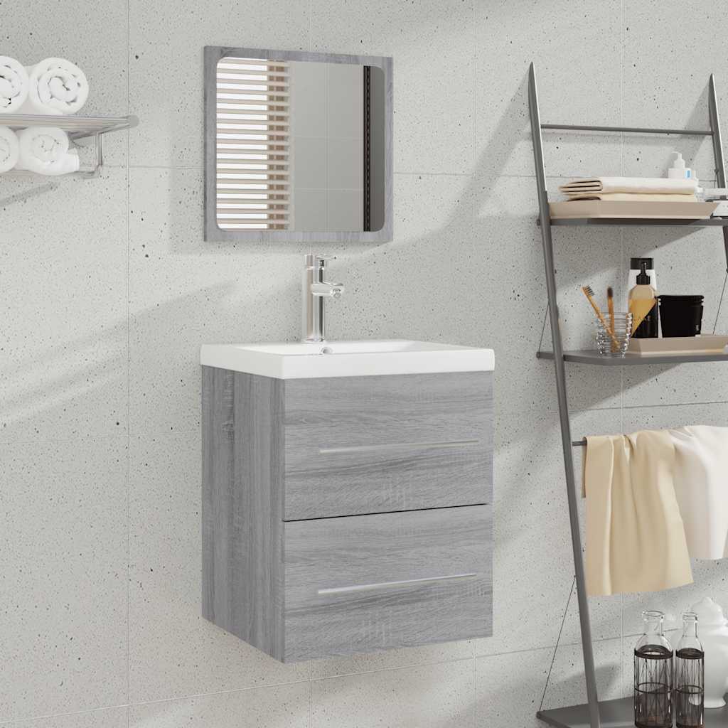 Mobile da Bagno con Specchio Grigio Sonoma 41x38,5x48 cm | homemem39