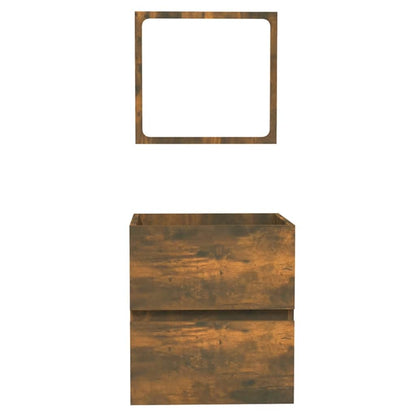 Mobile da Bagno con Specchio Rovere Fumo in Legno Multistrato | homemem39