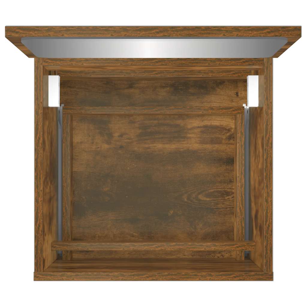 Mobile da Bagno con Specchio Rovere Fumo in Legno Multistrato | homemem39
