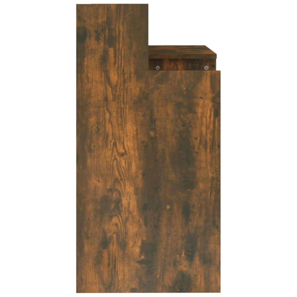 Scrivania con Luci LED Rovere Fumo 97x45x90 cm in Multistrato - homemem39